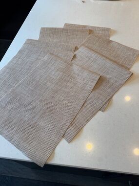 Beige Woven Kitchen Placemats - Set of 7